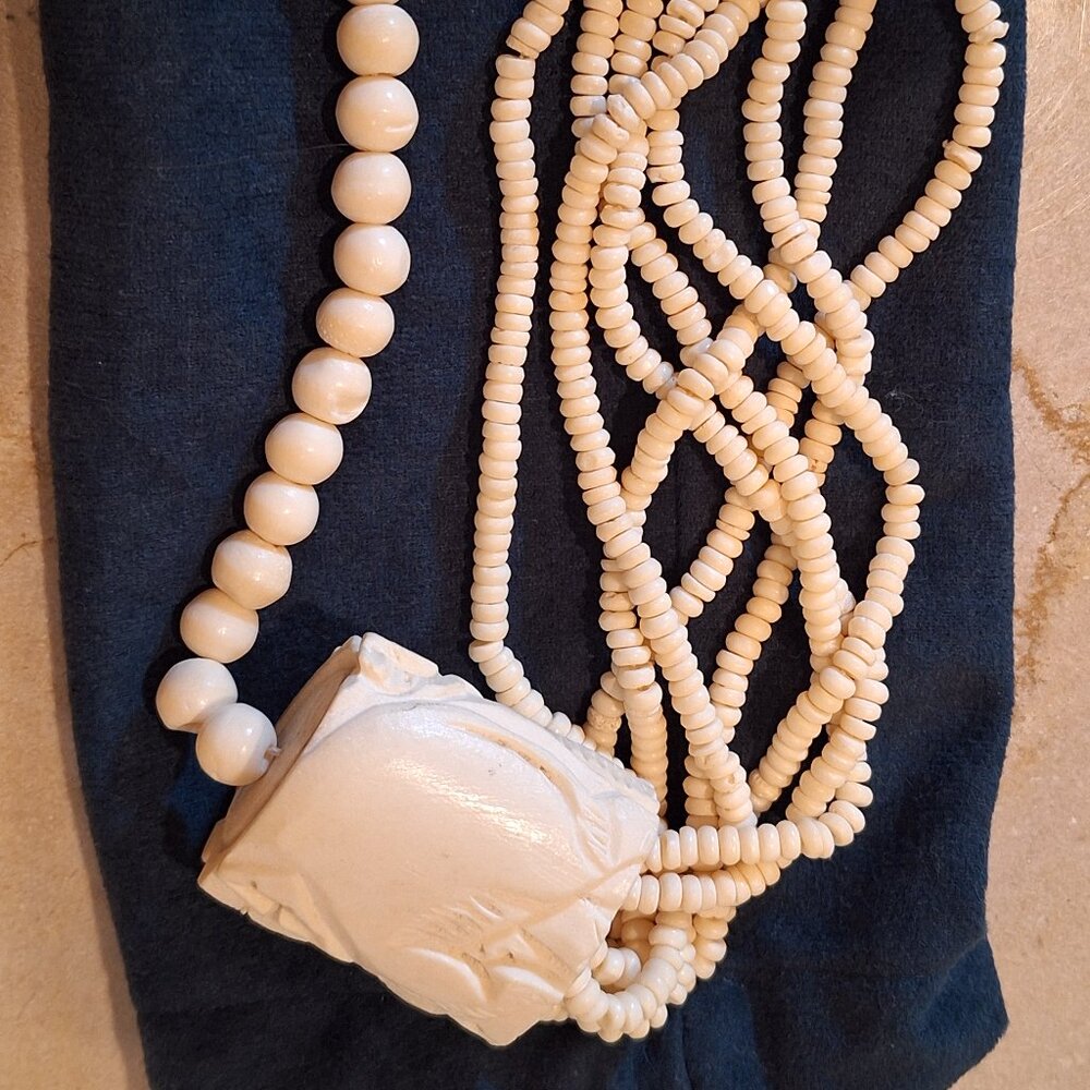 Finely Carved Bone Necklace